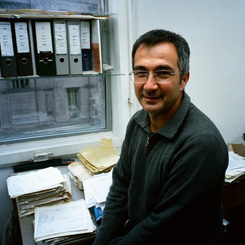 Riccardo Bonvicini nel suo studio a Padova